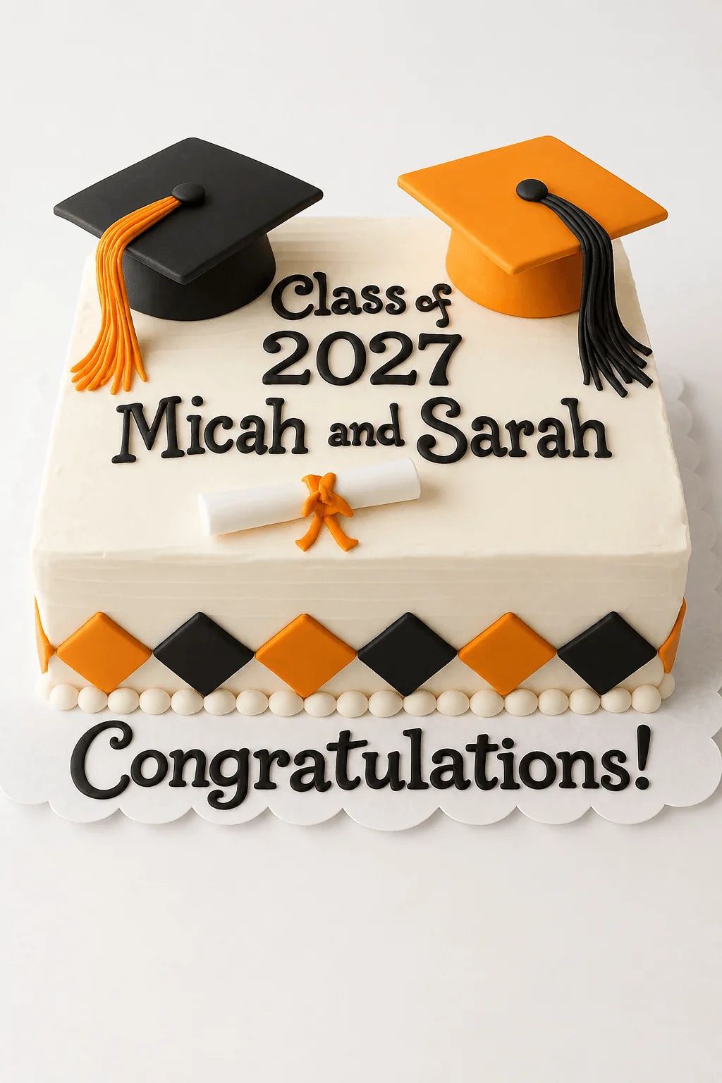 Dual Graduation Celebration Cake